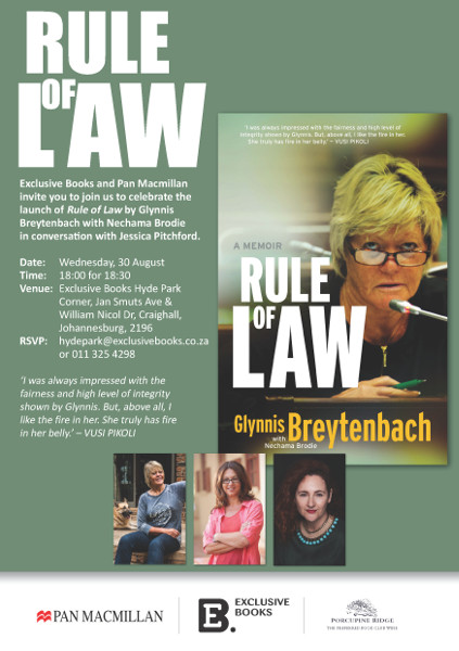 Don t miss the launch of Glynnis Breytenbach s new book Rule of